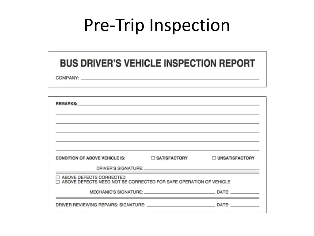 pre trip inspection 1