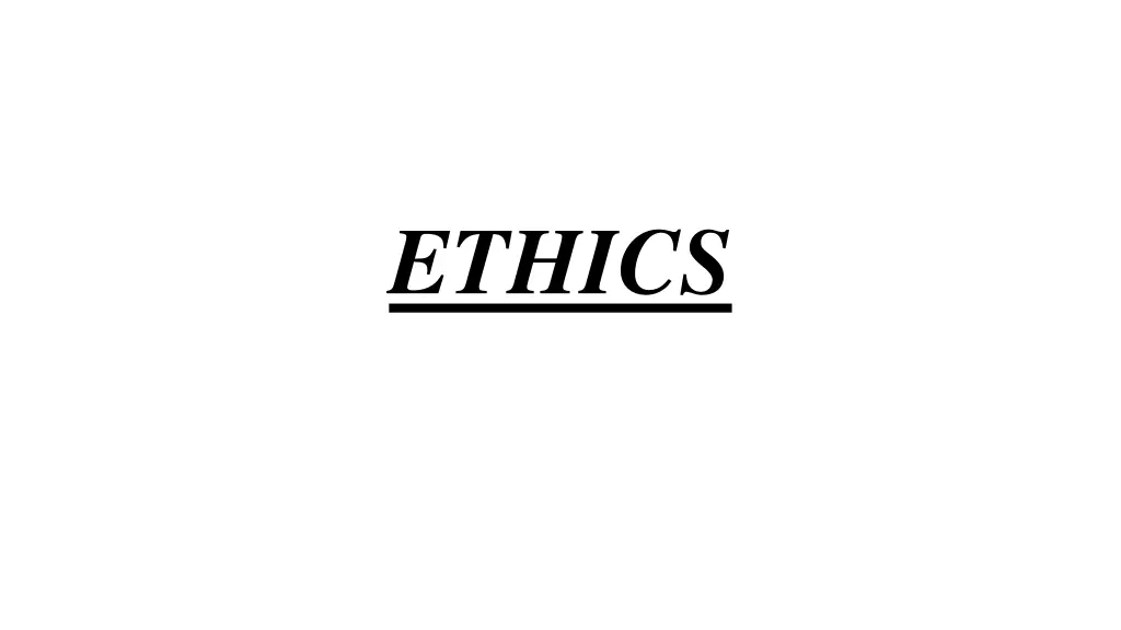 ethics