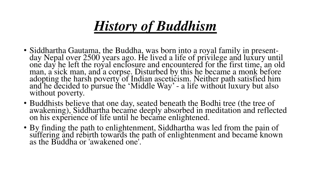 history of buddhism