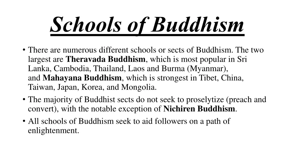 schools of buddhism