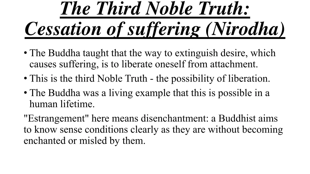 the third noble truth cessation of suffering