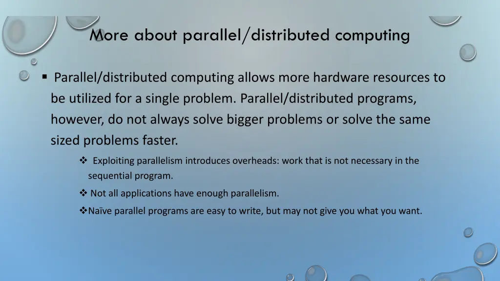 more about parallel distributed computing