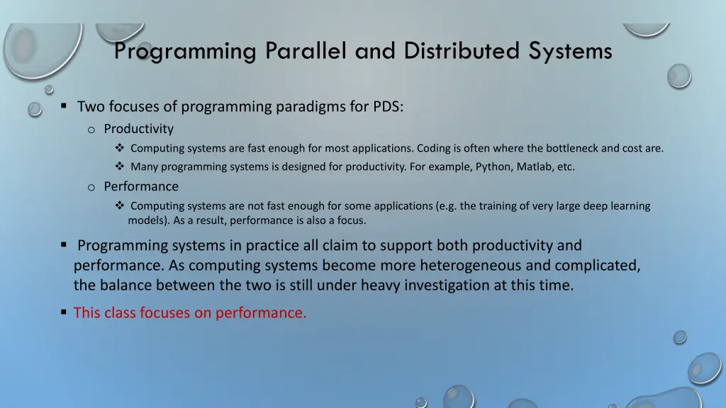 programming parallel and distributed systems