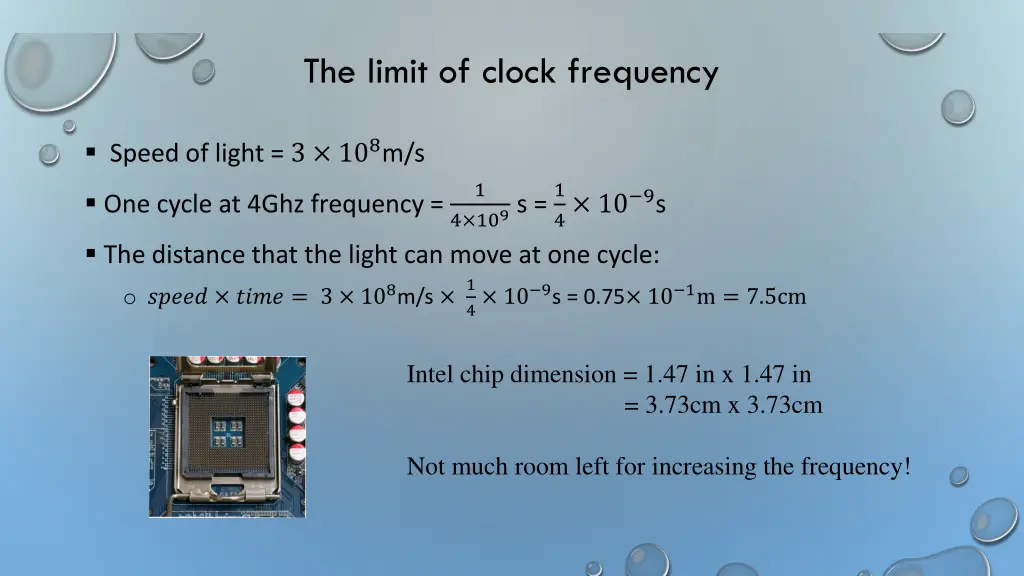 the limit of clock frequency