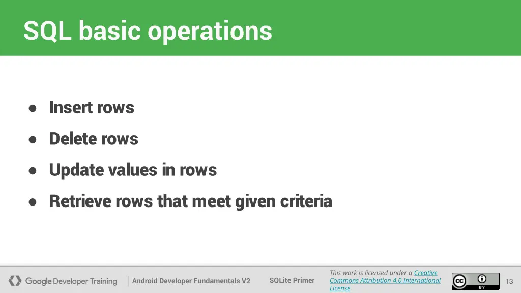 sql basic operations