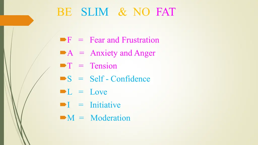be slim no fat