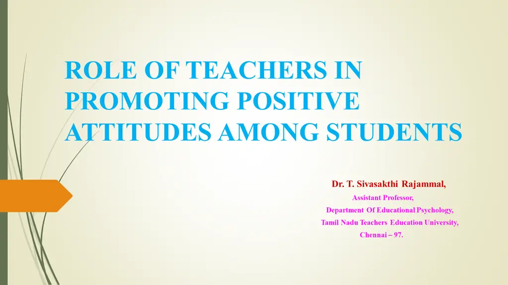 role of teachers in promoting positive attitudes