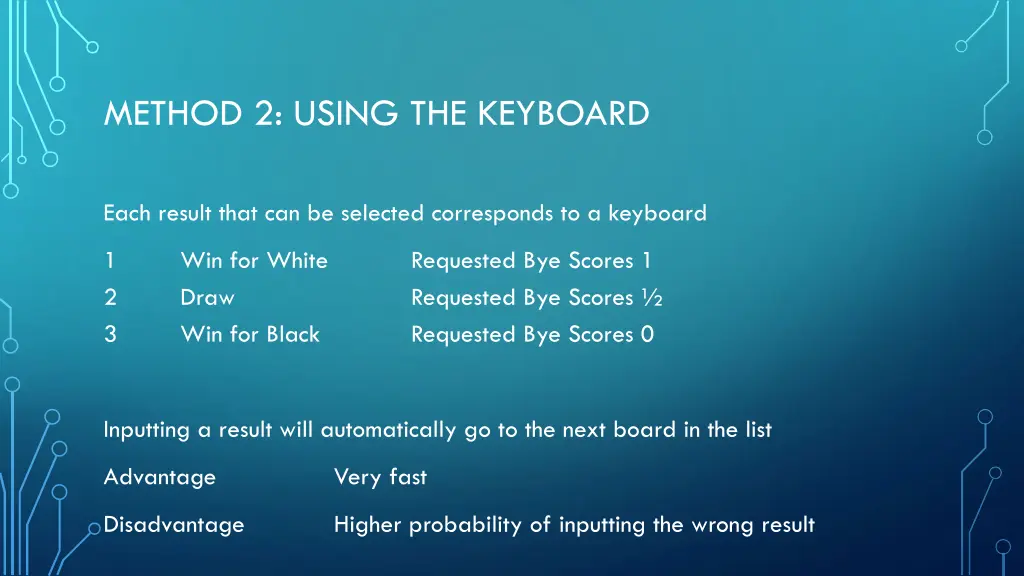 method 2 using the keyboard