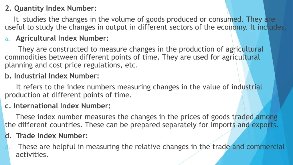 2 quantity index number it studies the changes