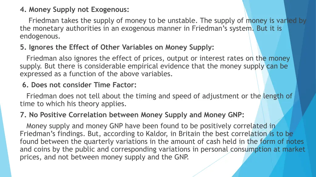 4 money supply not exogenous friedman takes