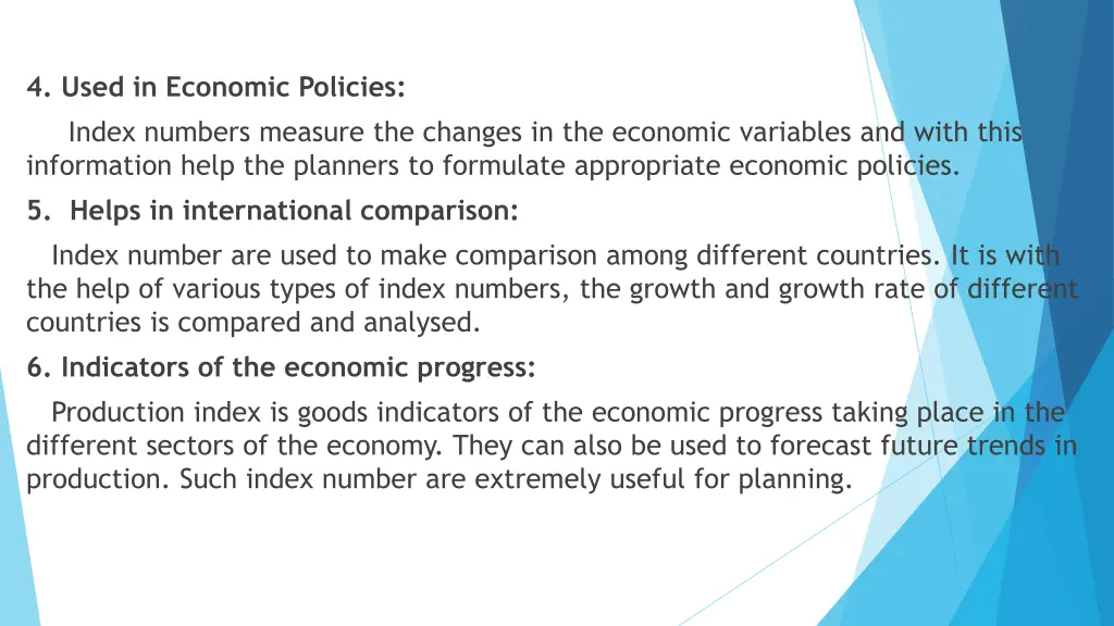 4 used in economic policies index numbers measure