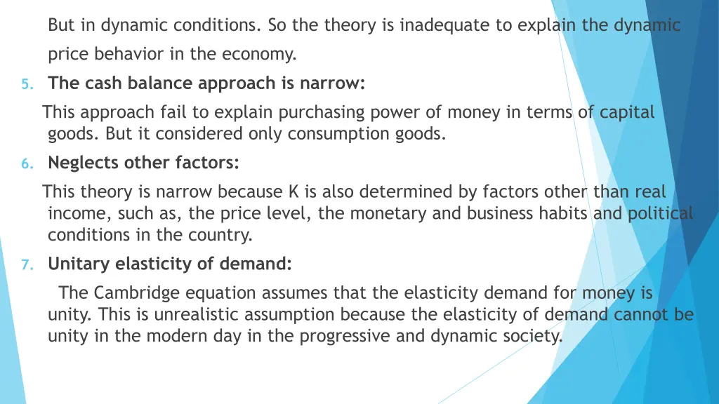 but in dynamic conditions so the theory