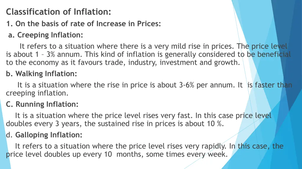 classification of inflation 1 on the basis