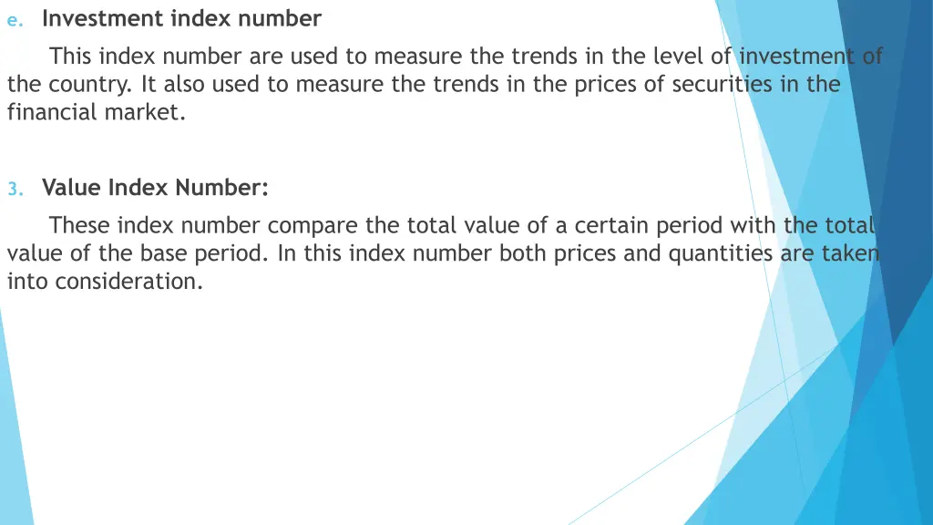 e investment index number this index number