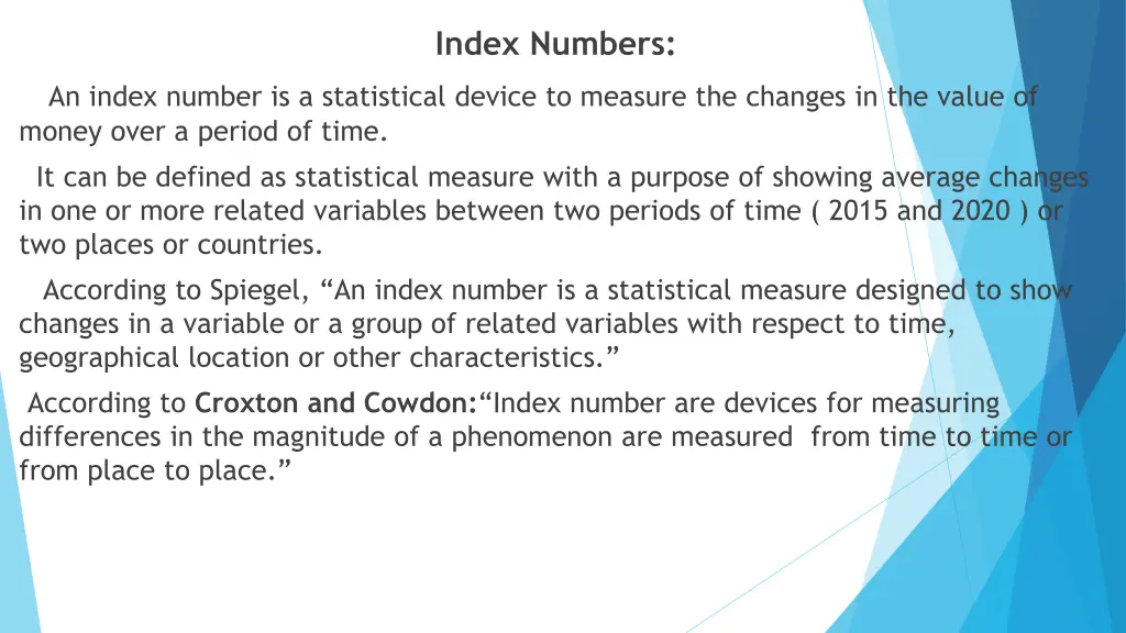 index numbers