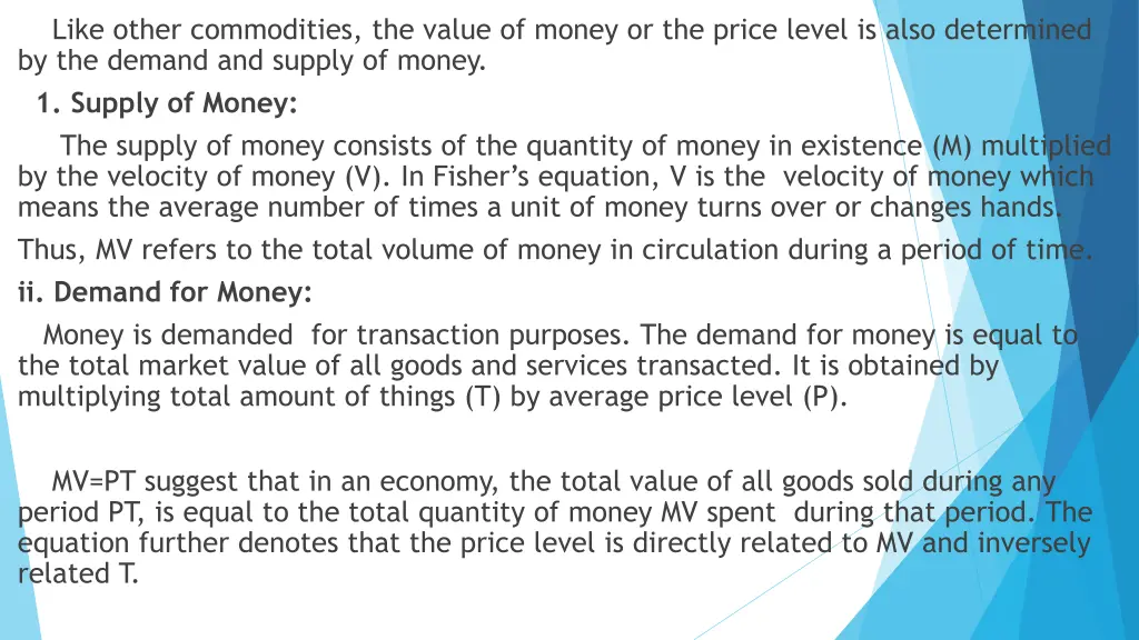 like other commodities the value of money