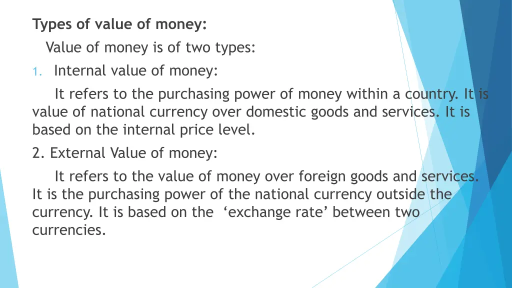 types of value of money value of money