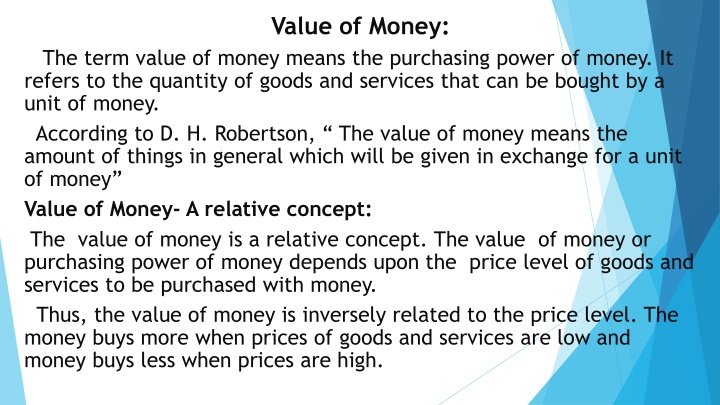 value of money