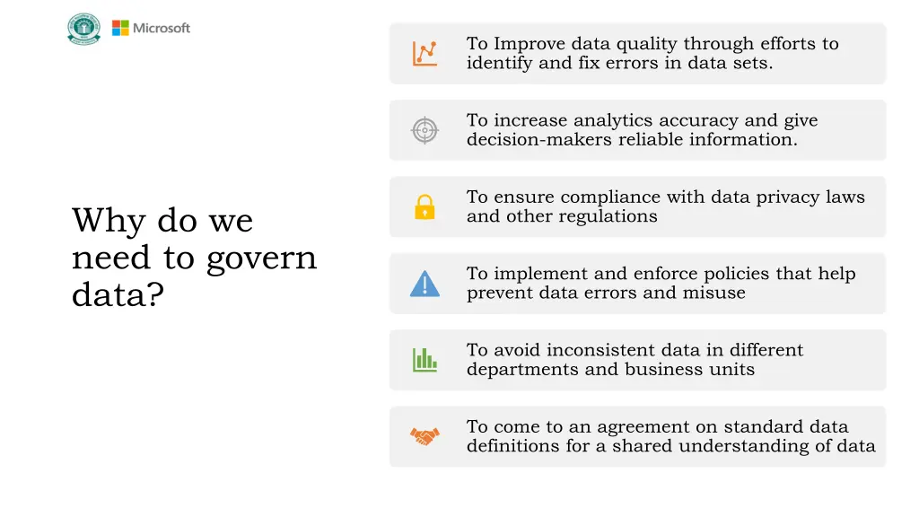 to improve data quality through efforts