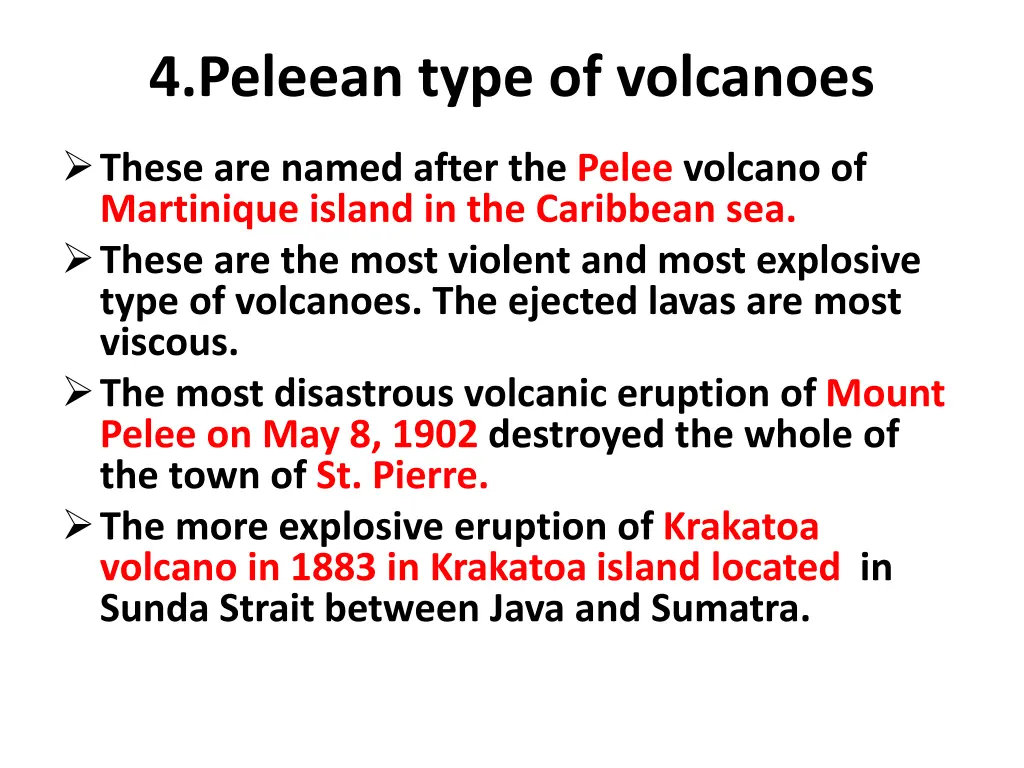 4 peleean type of volcanoes