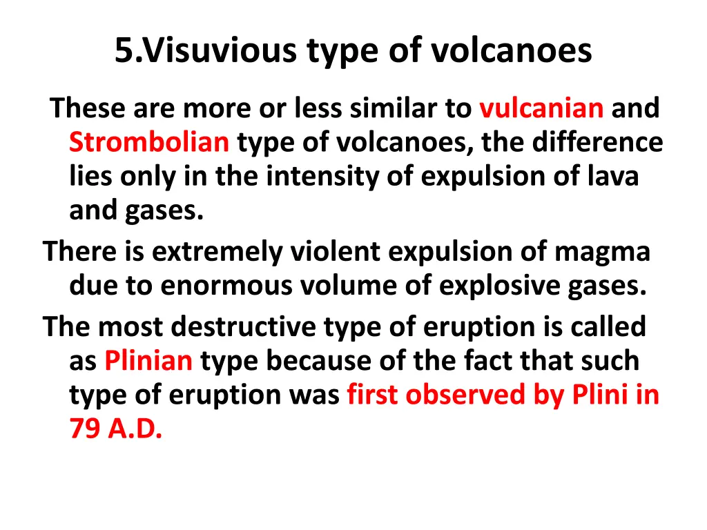 5 visuvious type of volcanoes