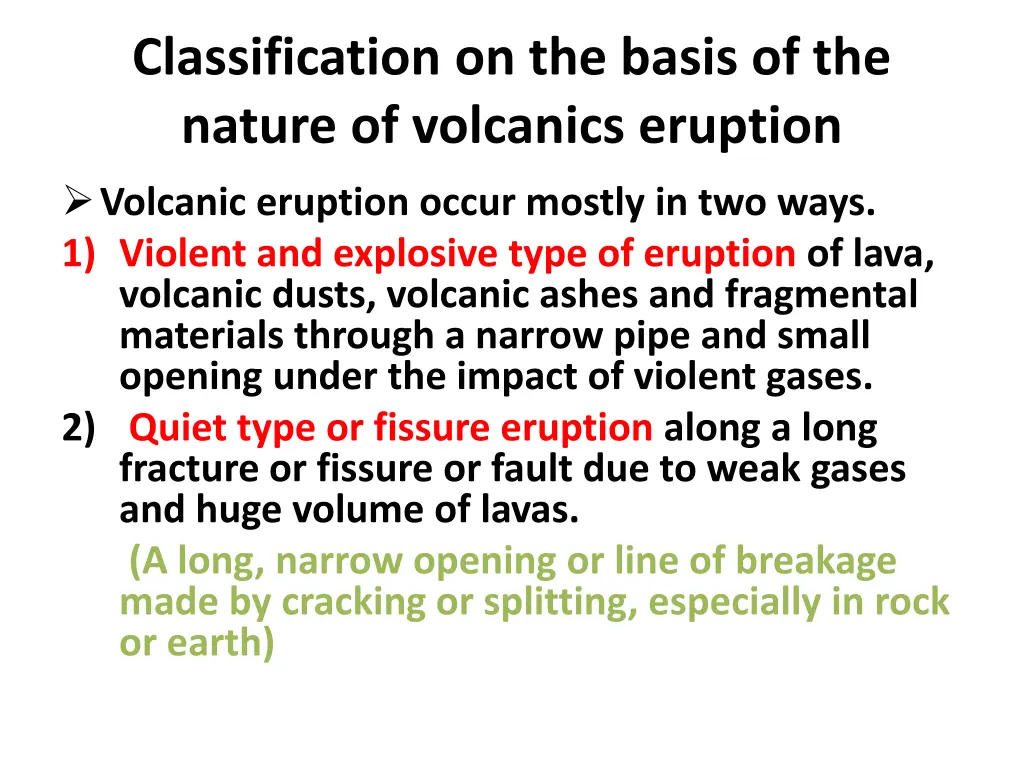 classification on the basis of the nature