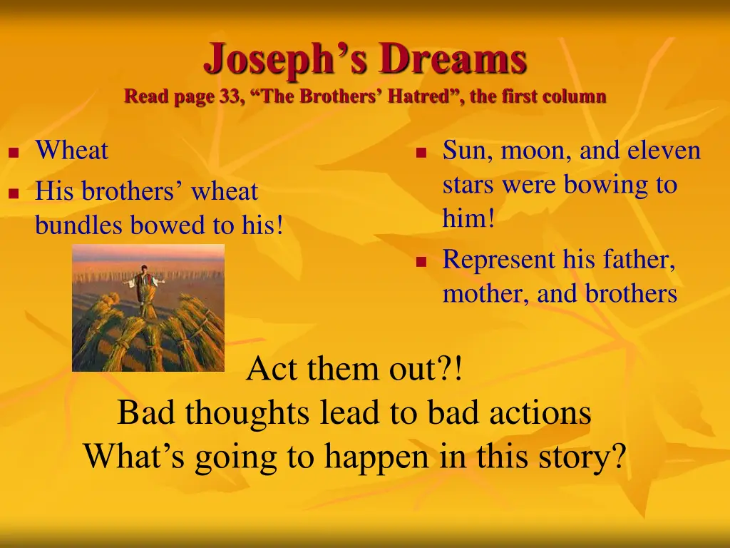 joseph s dreams read page 33 the brothers hatred