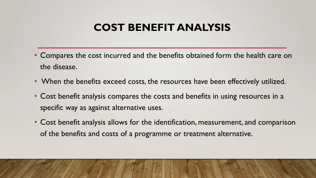 cost benefit analysis