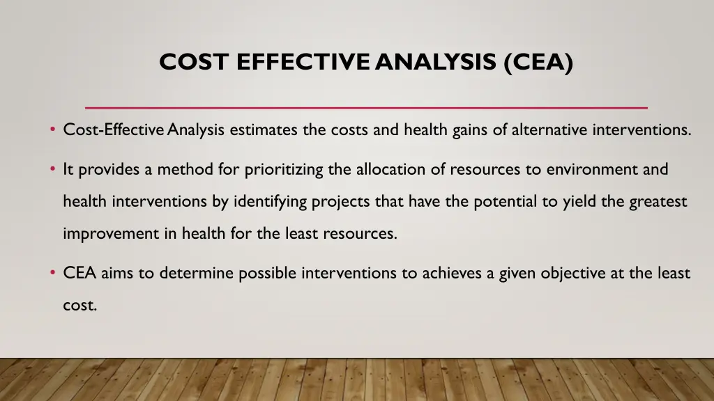 cost effective analysis cea