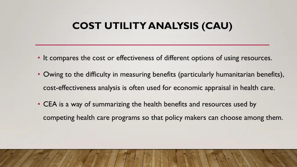 cost utility analysis cau