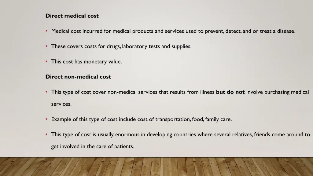 direct medical cost