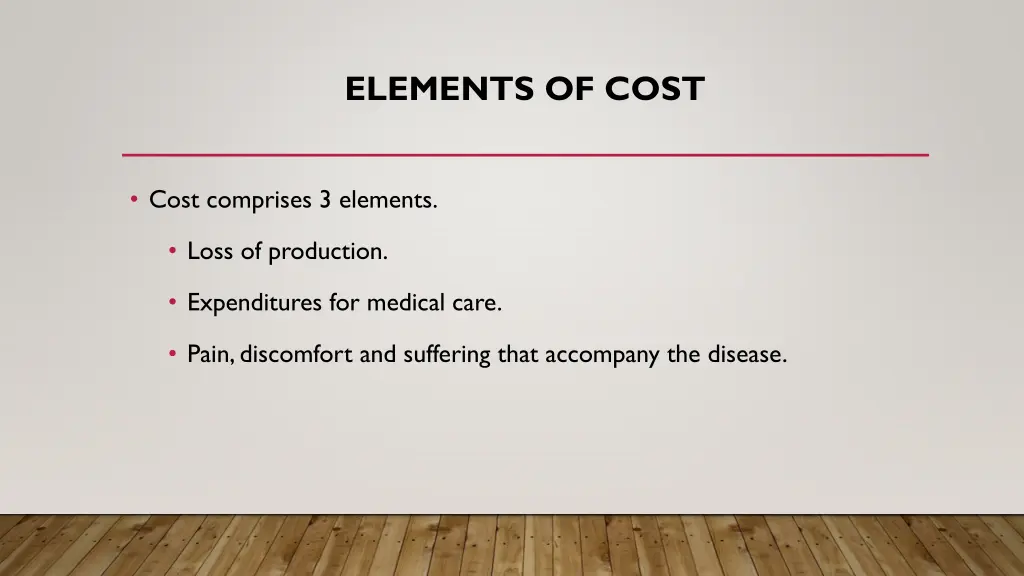 elements of cost 1