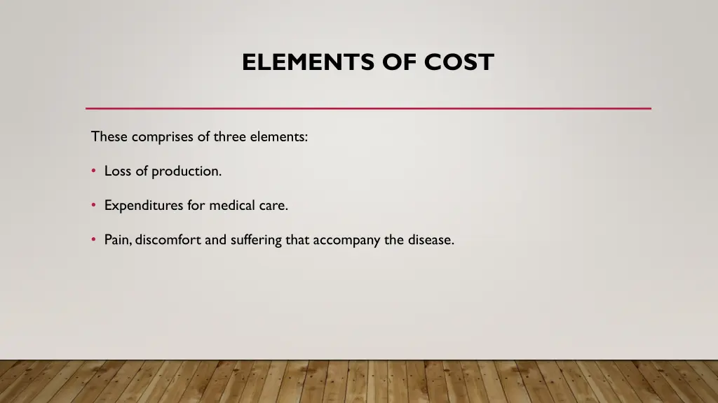 elements of cost