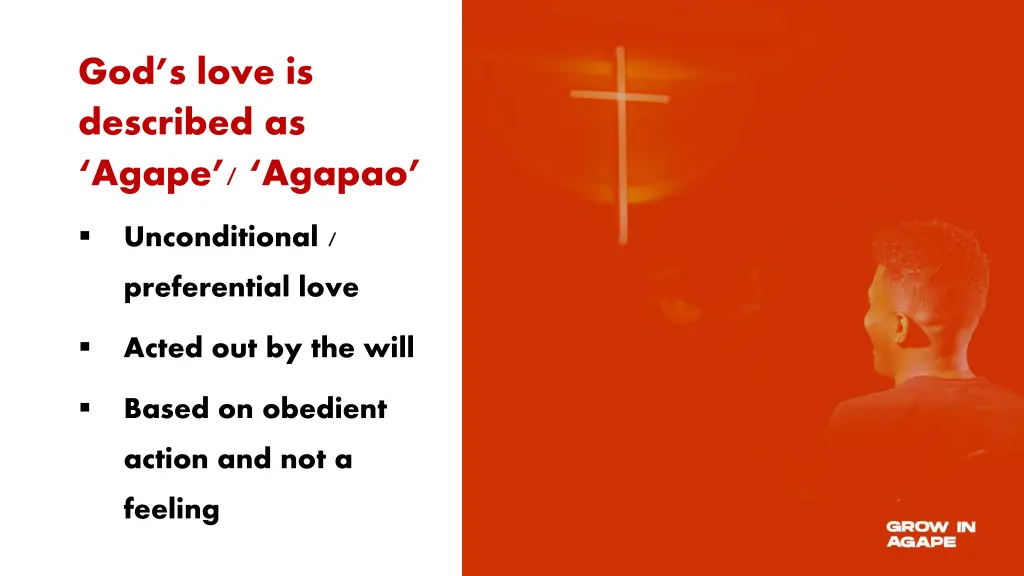 god s love is described as agape agapao