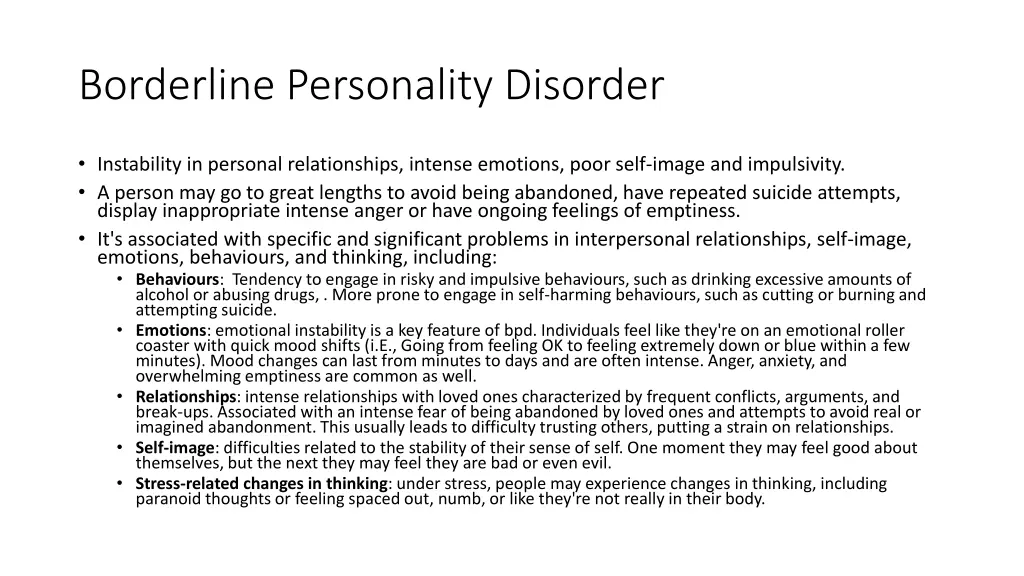 borderline personality disorder