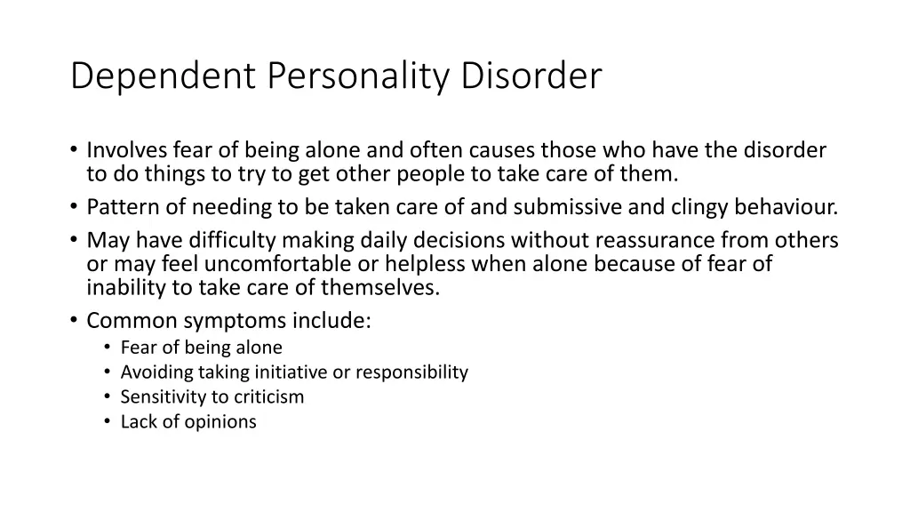 dependent personality disorder