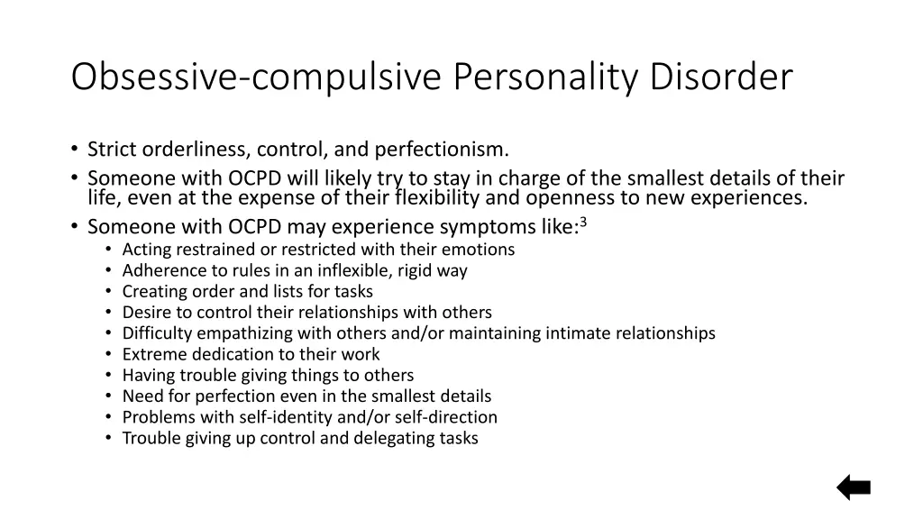 obsessive compulsive personality disorder