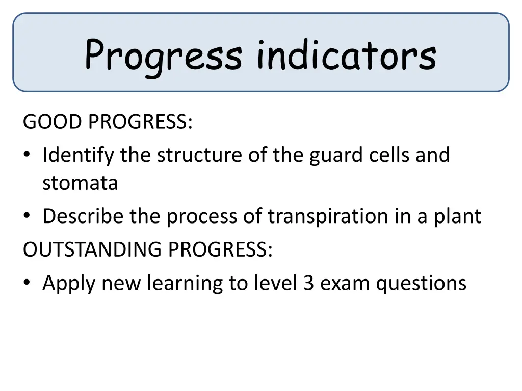 progress indicators