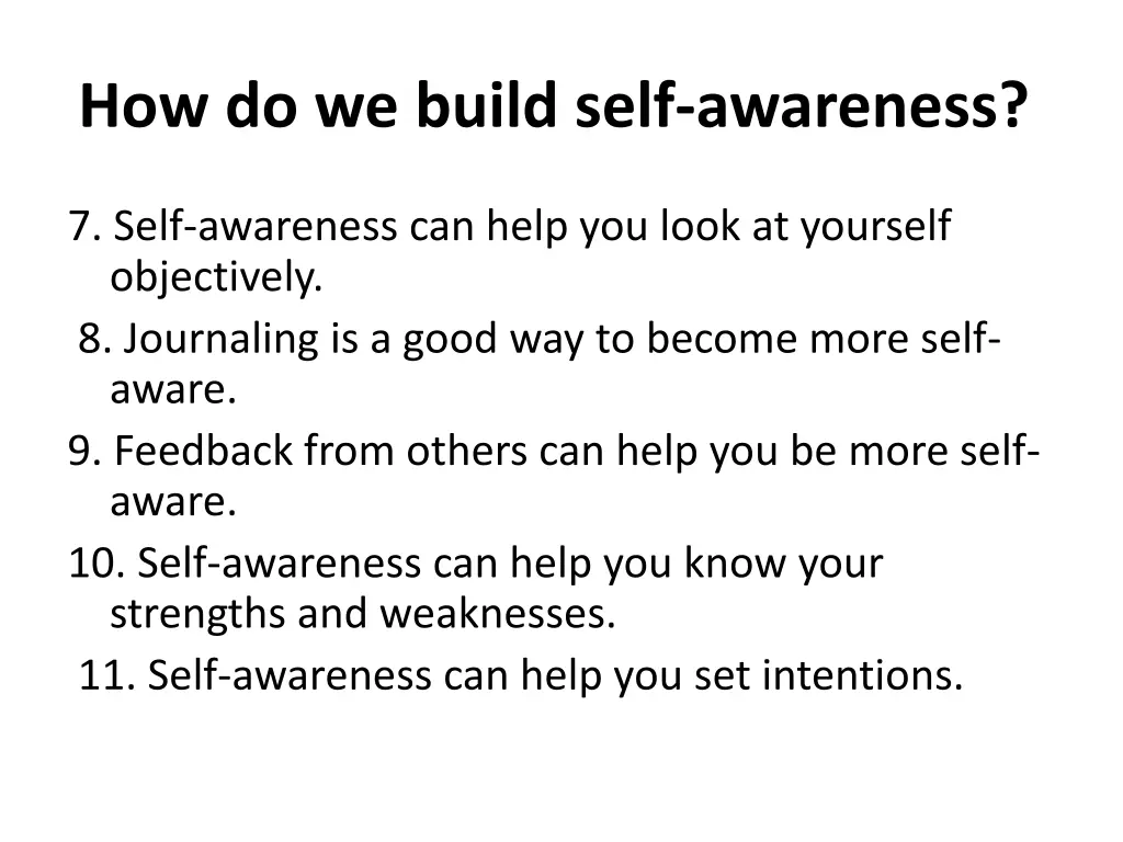 how do we build self awareness