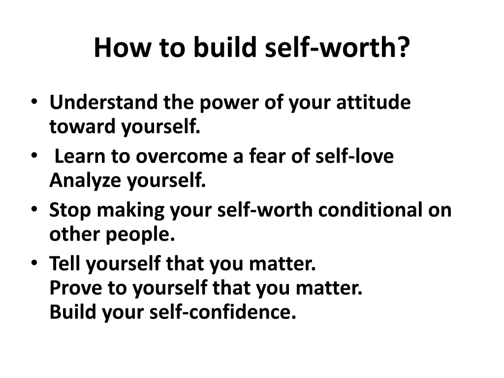 how to build self worth