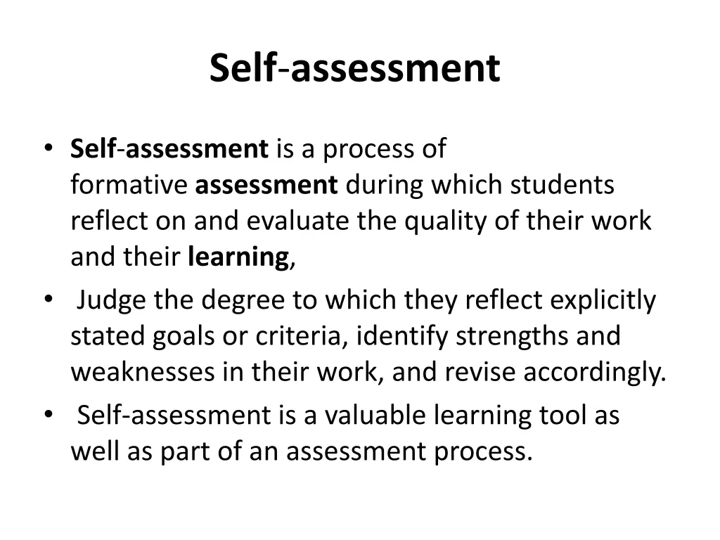 self assessment 1