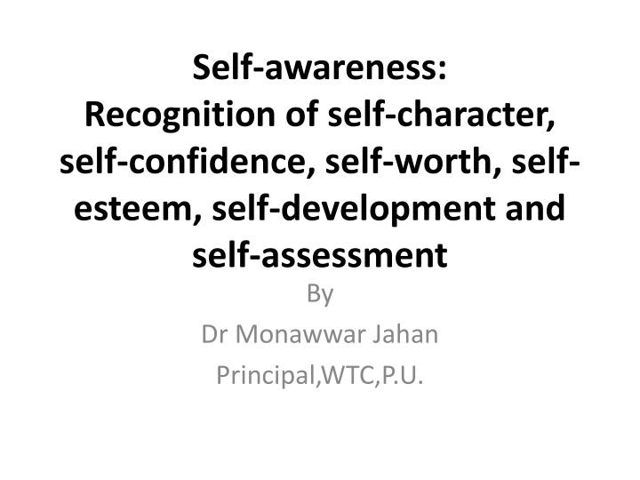 self awareness recognition of self character self