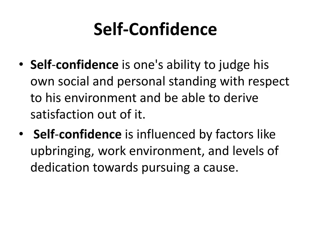 self confidence 1