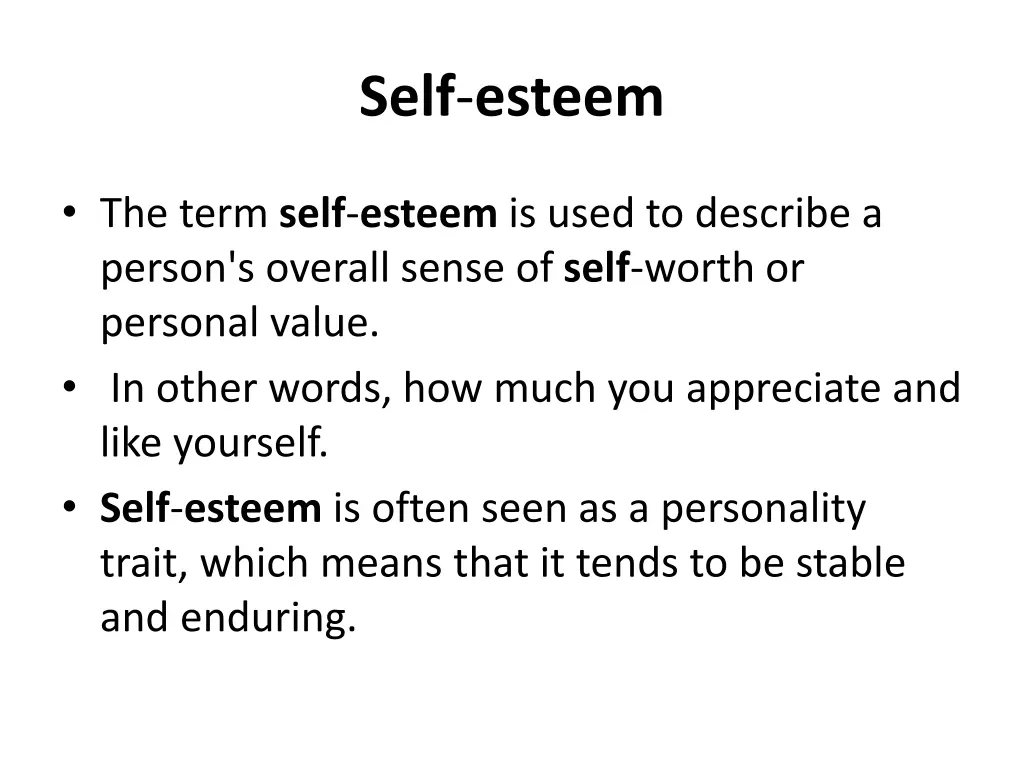 self esteem 1