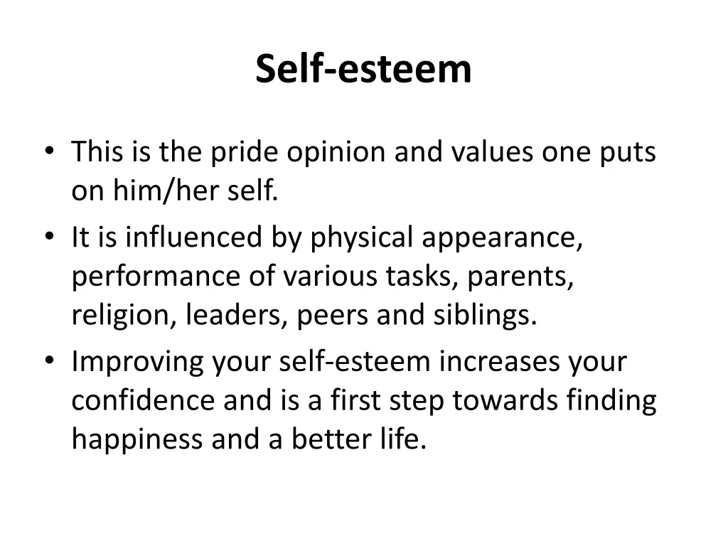 self esteem 2