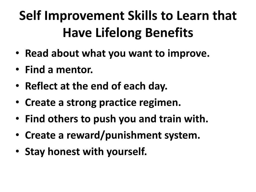 self improvement skills to learn that have 1