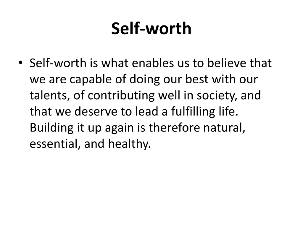 self worth 1