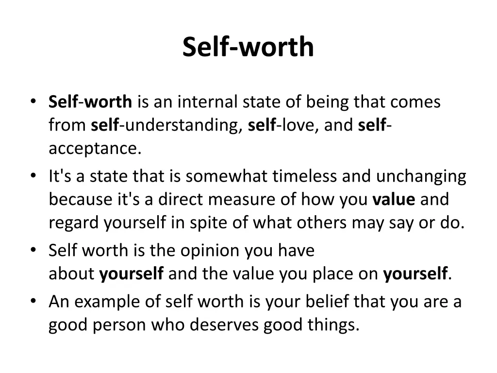 self worth