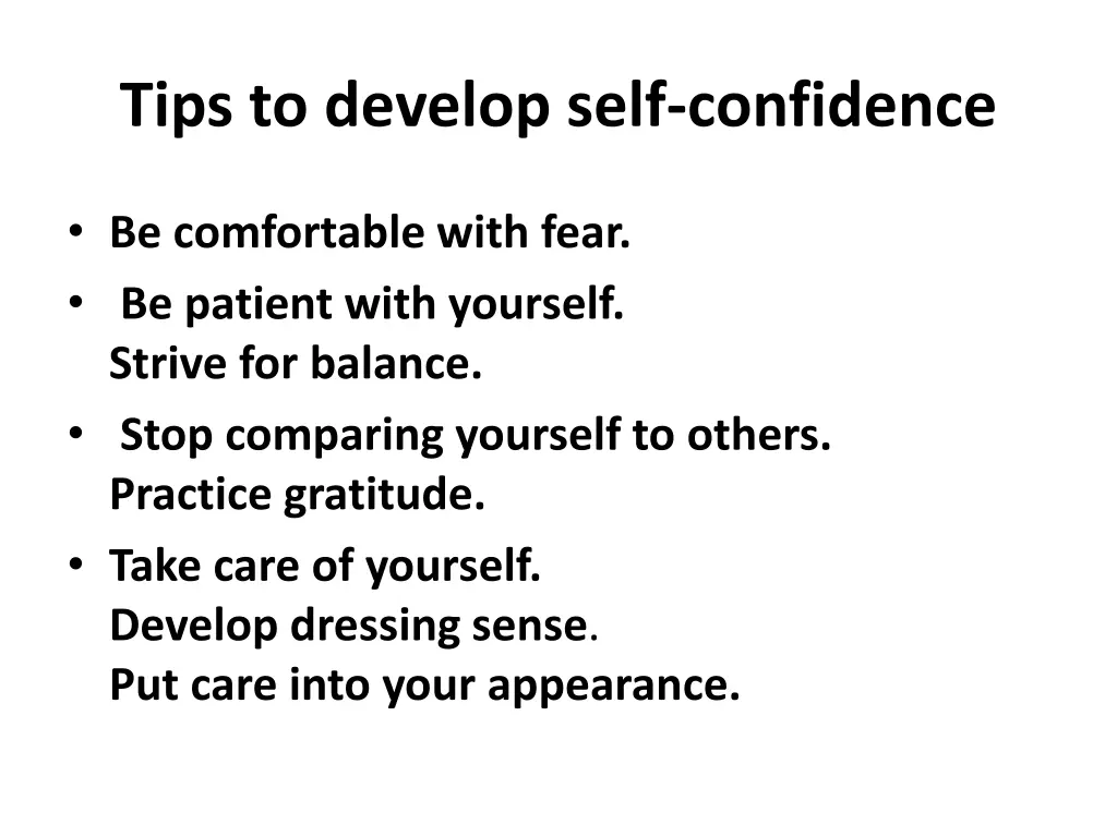 tips to develop self confidence 1