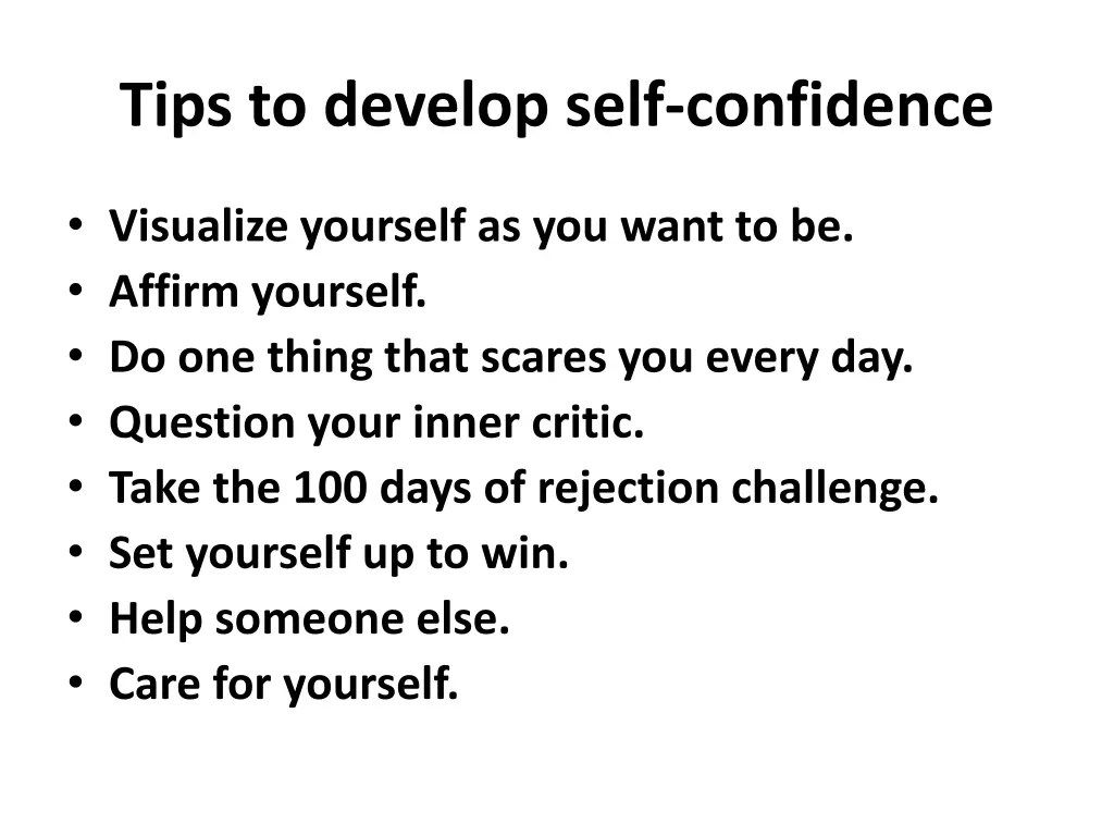 tips to develop self confidence 4